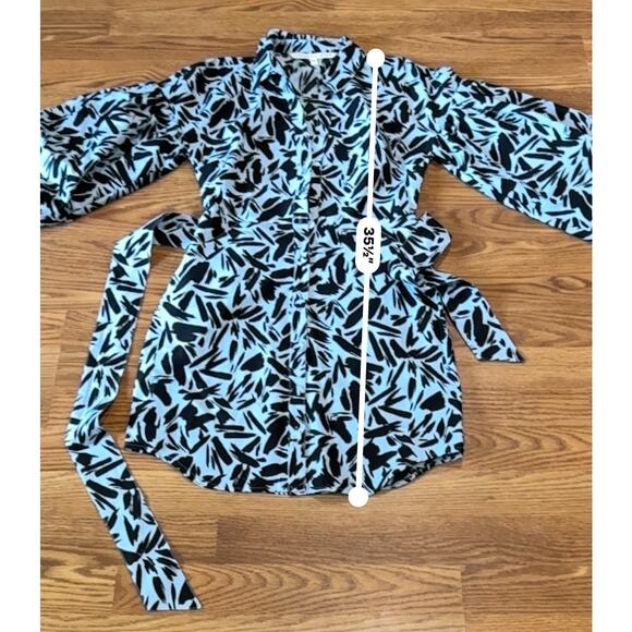 VERONICA BEARD blue mini Samy Printed Shirtdress size 4 - Picture 6 of 11